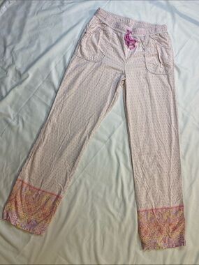 Victoria's Secret Pink Printed Pajama Pants with Purple Tie